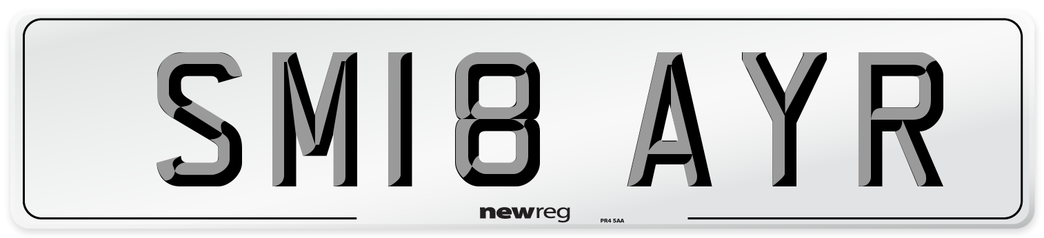 SM18 AYR Number Plate from New Reg